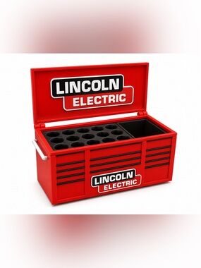 Lincoln Electric Mini Toolbox Pen And Trinket Holder Desk Top Organizer